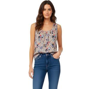 Gap Womens Blouse Top Size XS Floral Print Sleeveless Artsy Colorful Vibrant